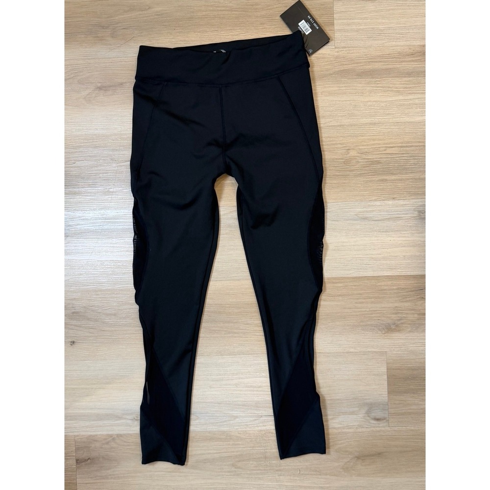 BSP High-Rise Ankle Leggings Mesh Ventilation PanelsBlack Size 2XLarge